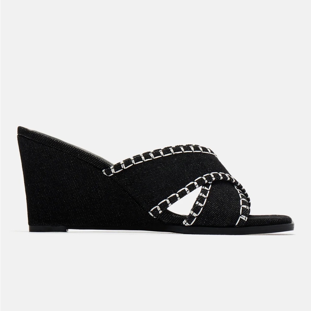 Black Wedge Heels